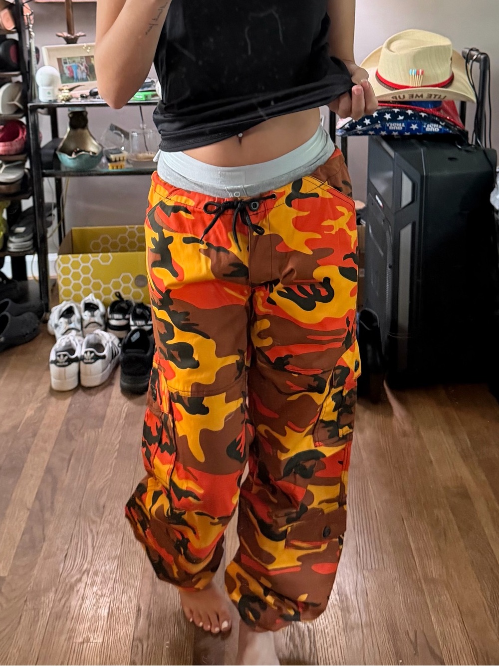 Rothco Orange Brown & Black Camo Cargo Pants